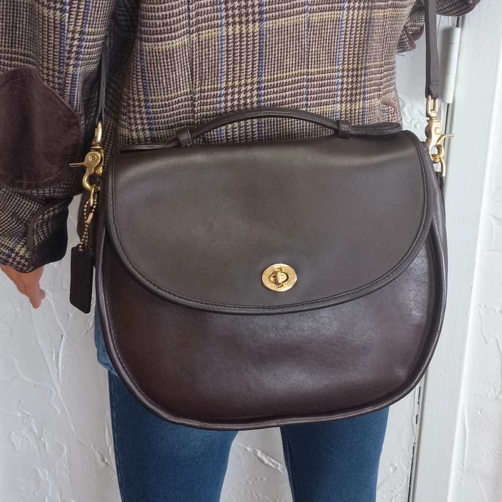 Coach Large Plaza Bag, Pre-1994, Mahogany Brown, Late 1980's - Picture 16 of 16